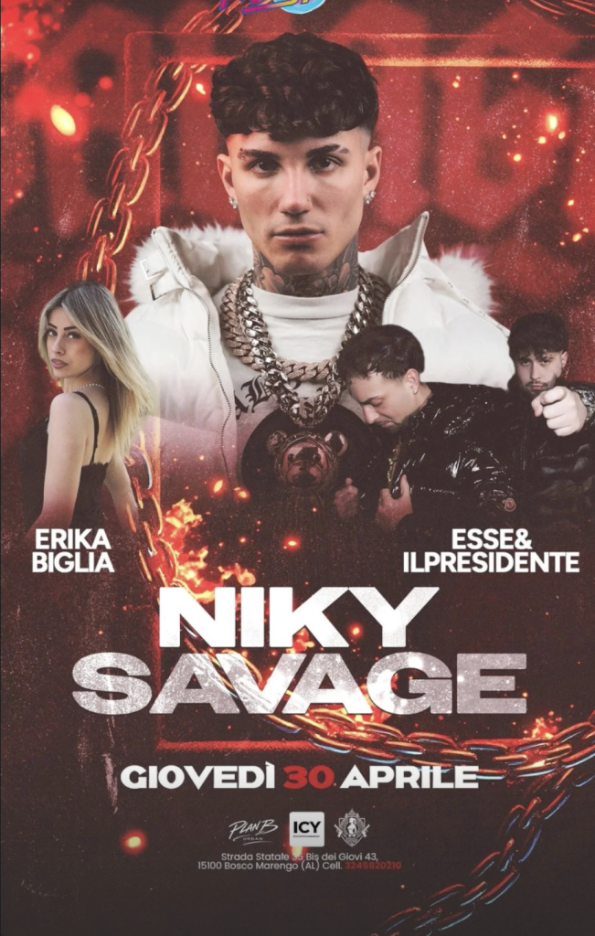 Locandina dell’evento con Niky Savage