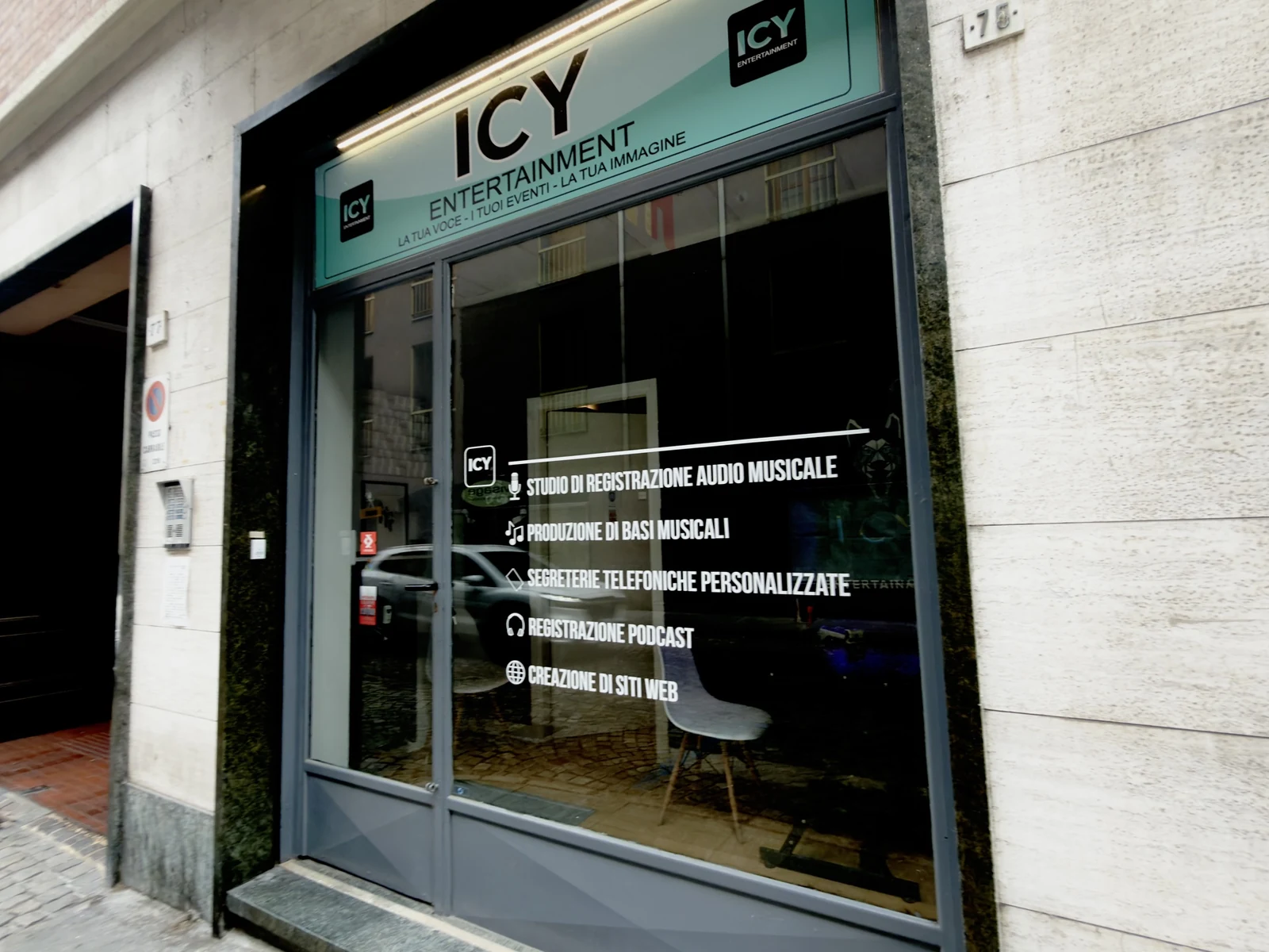 Esterno di ICY Studios in Via Angelo Brofferio 75 ad Asti